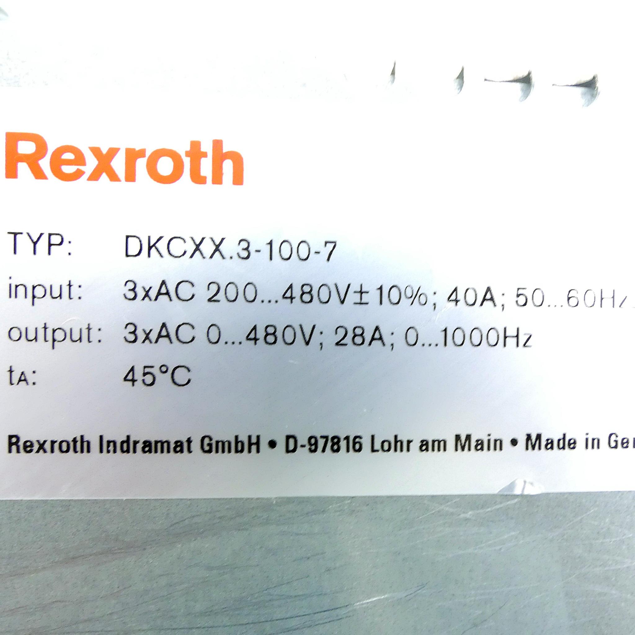 Produktfoto 2 von REXROTH DKCXX.3-100-7