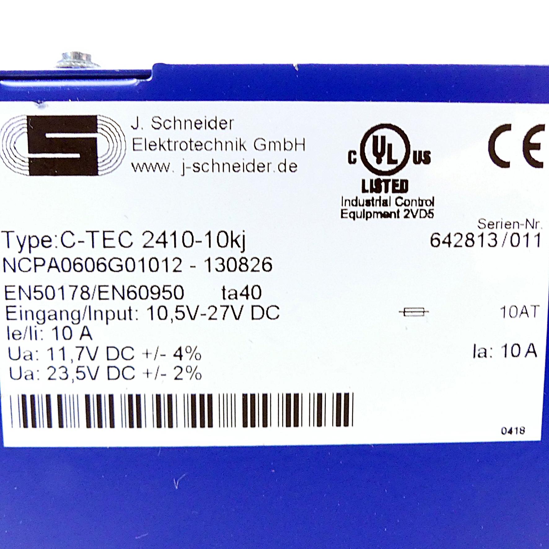 Produktfoto 2 von J. SCHNEIDER Puffermodul C-TEC 2410-10kj