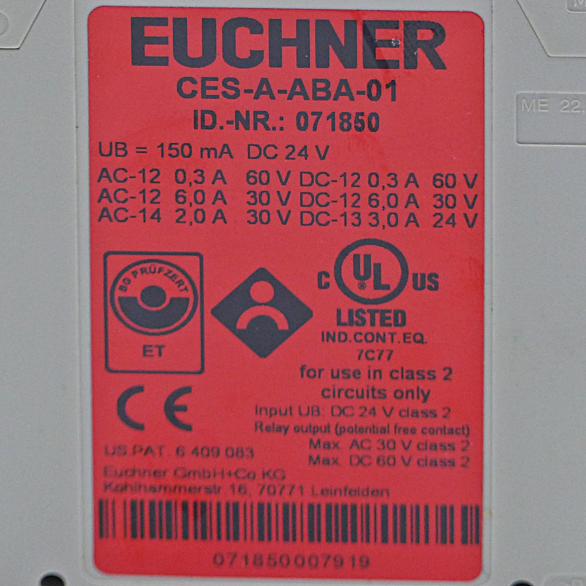 Produktfoto 2 von EUCHNER Safety Switch Auswertegerät CES-A-ABA-01