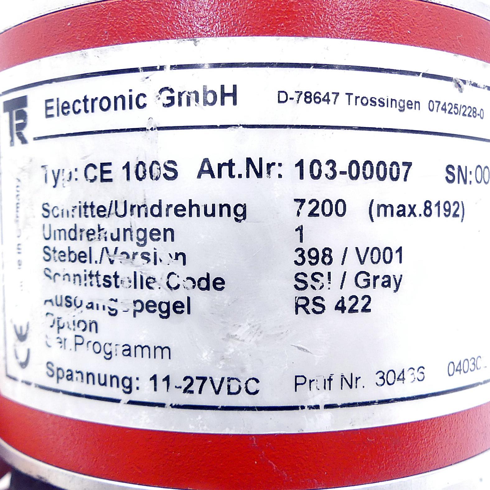 Produktfoto 2 von TR ELECTRONIC Drehgeber CE100S 103-00007