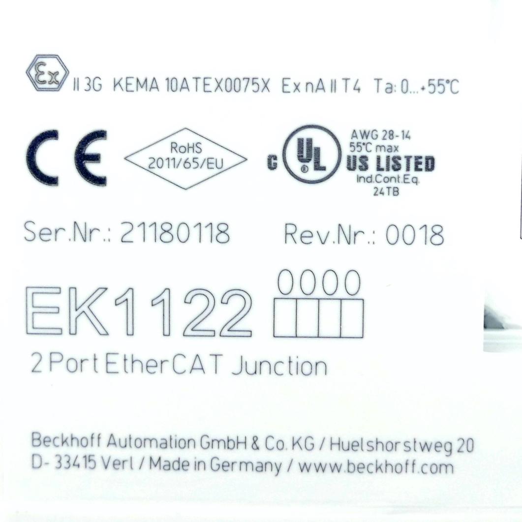 Produktfoto 2 von BECKHOFF 2-Port-EtherCAT-Abzweig