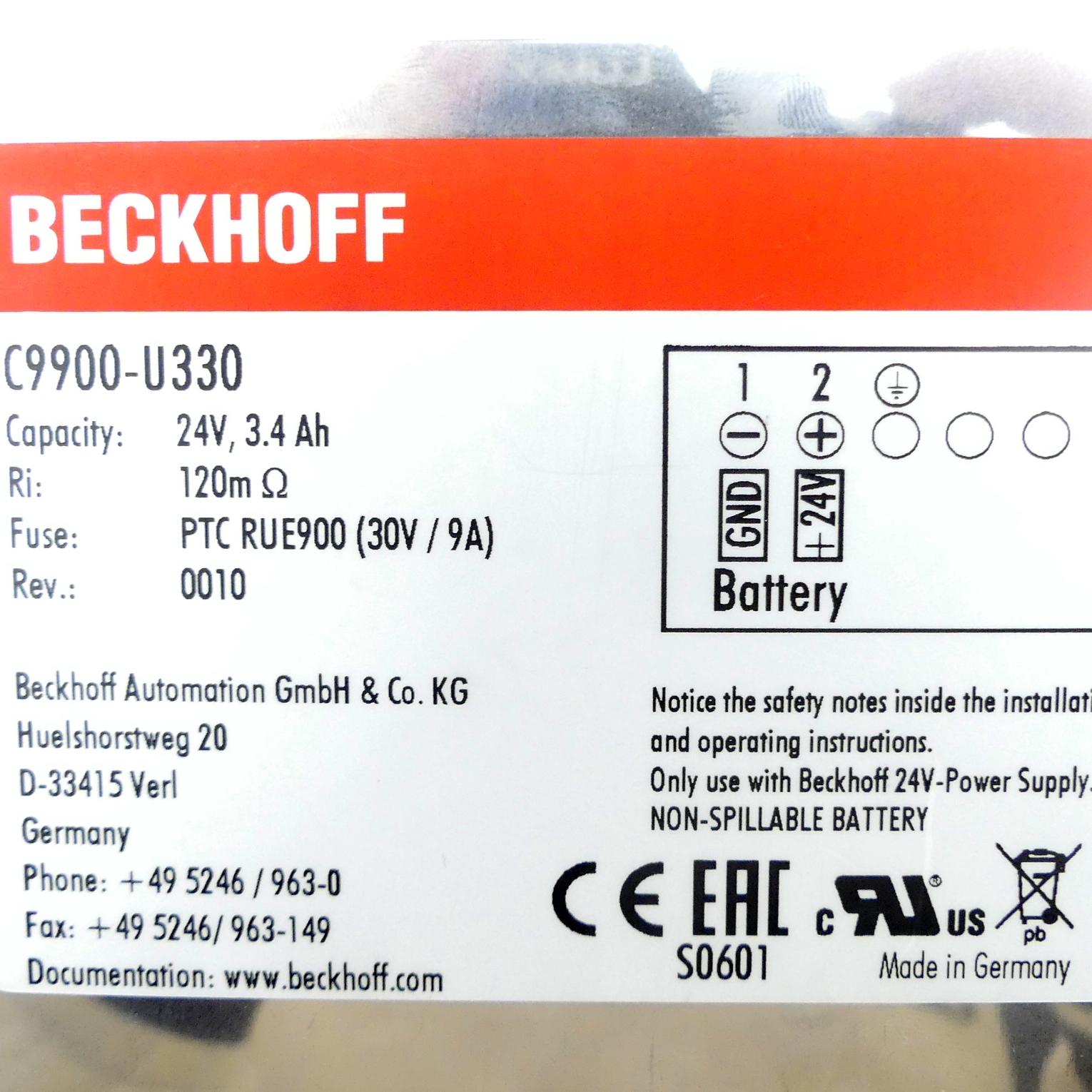 Produktfoto 2 von BECKHOFF Batteriepack