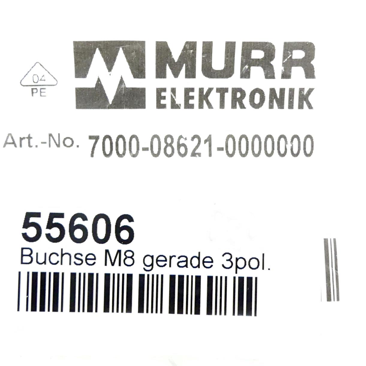 Produktfoto 2 von MURRELEKTRONIK Sensor-/Aktor-Steckverbinder M8 gerade, 3 polig