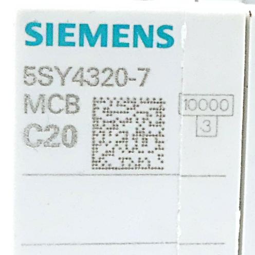 Produktfoto 2 von SIEMENS Leitungsschutzschalter C20