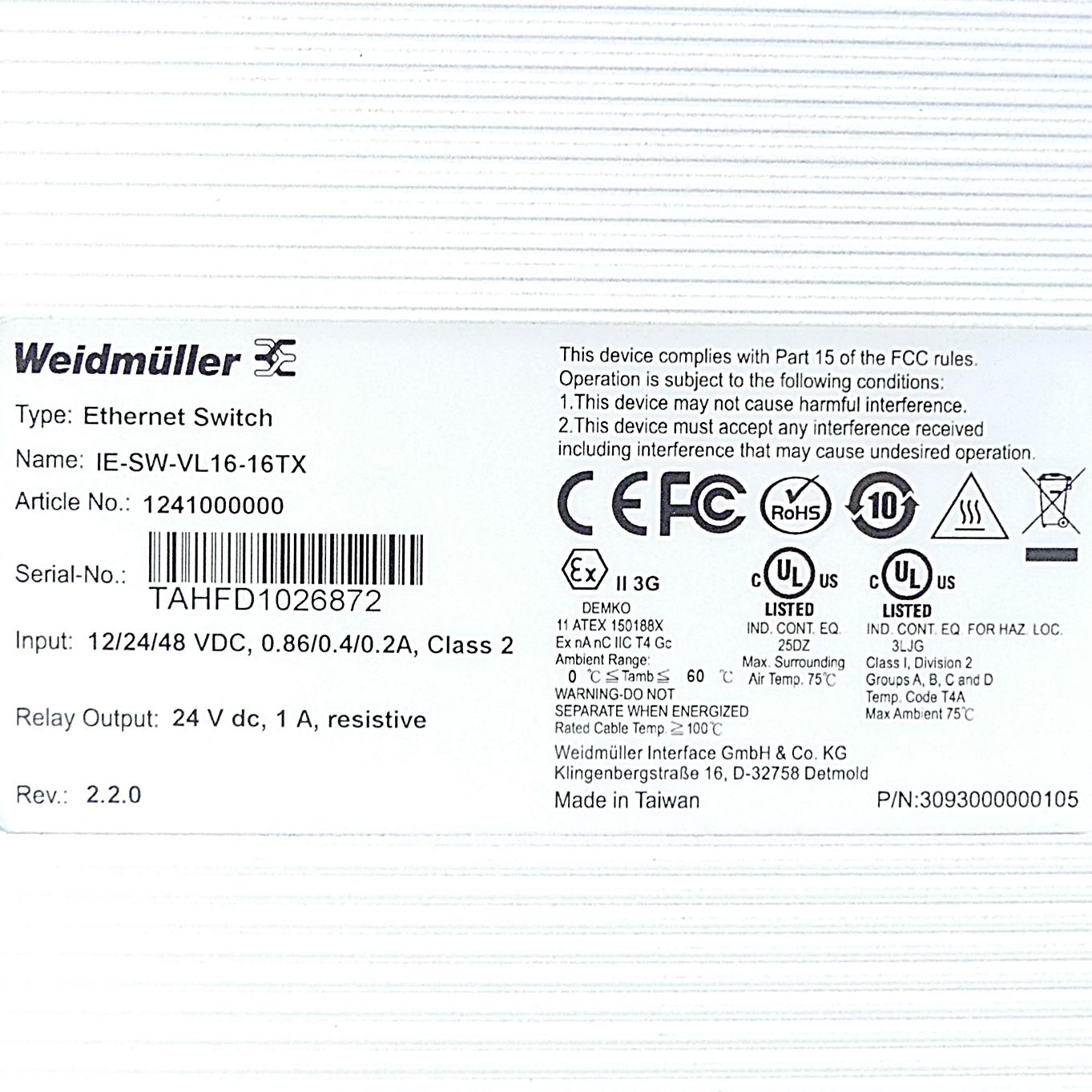 Produktfoto 2 von WEIDMüLLER Ethernet-Switch