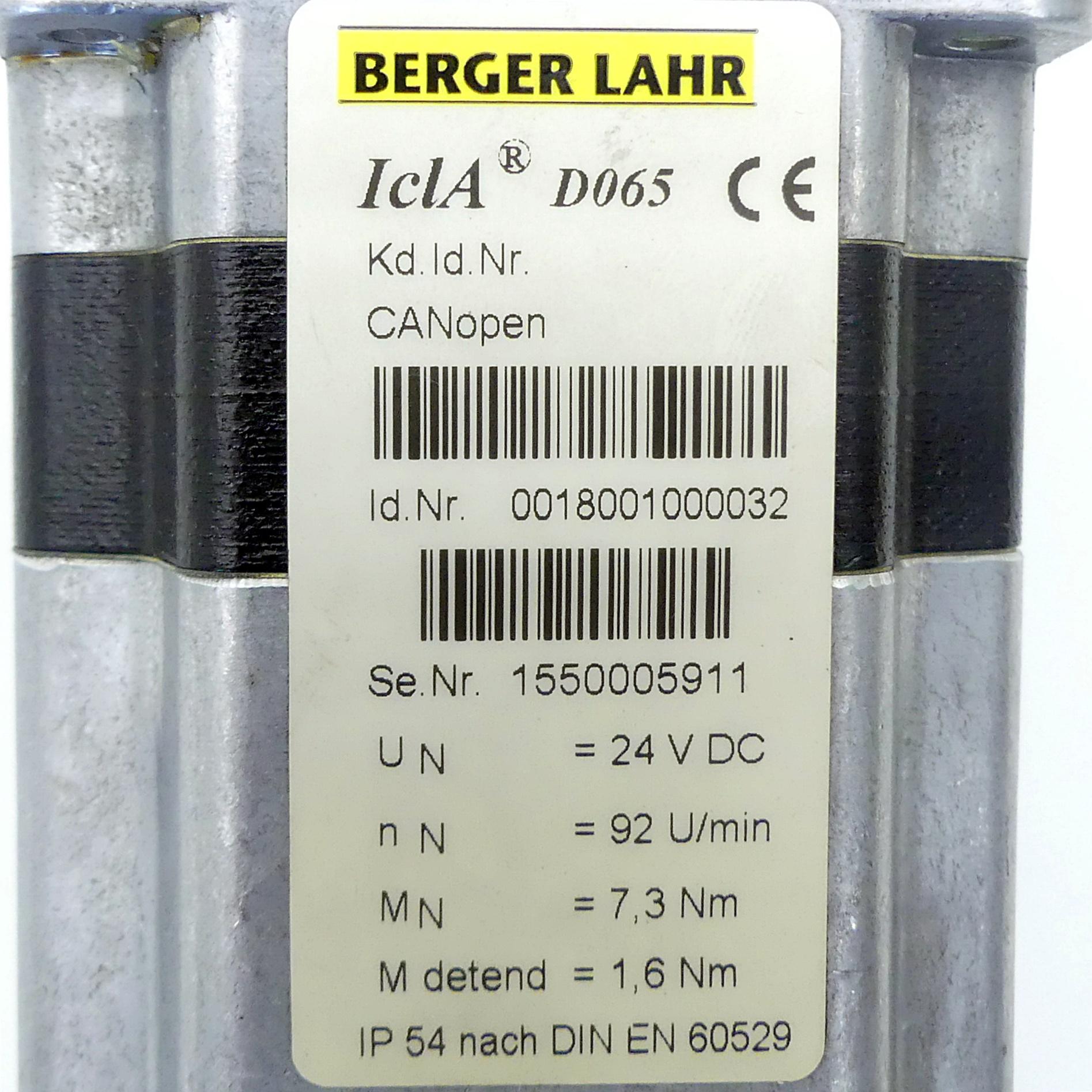 Produktfoto 2 von BERGER LAHR Servomotor ICIA D065