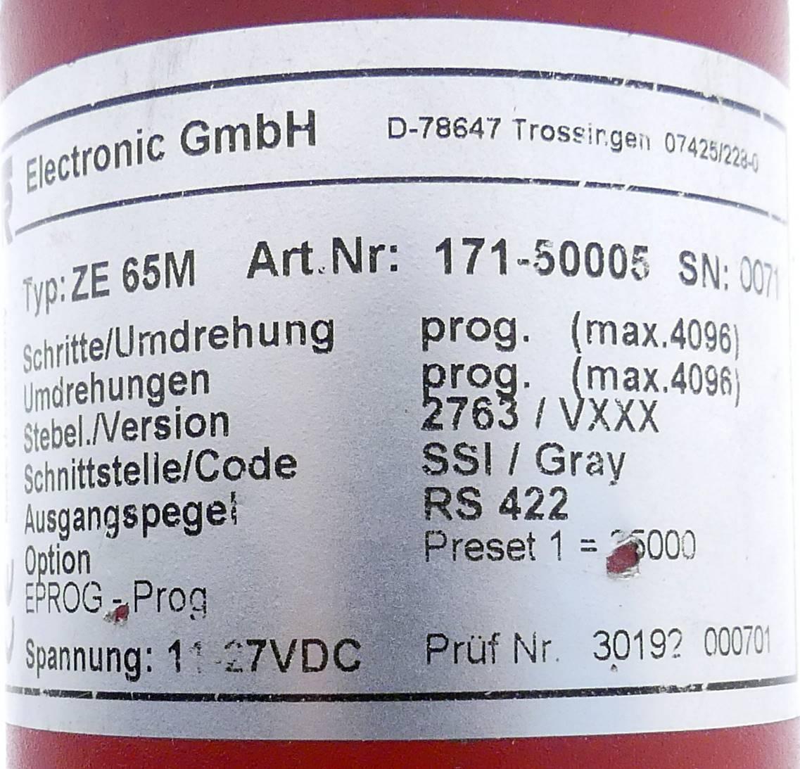 Produktfoto 2 von TR ELECTRONIC Drehgeber ZE 65M