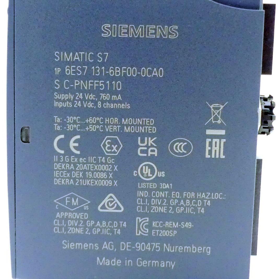 Produktfoto 2 von SIEMENS Digitaleingabemodul DI 8x24VDC