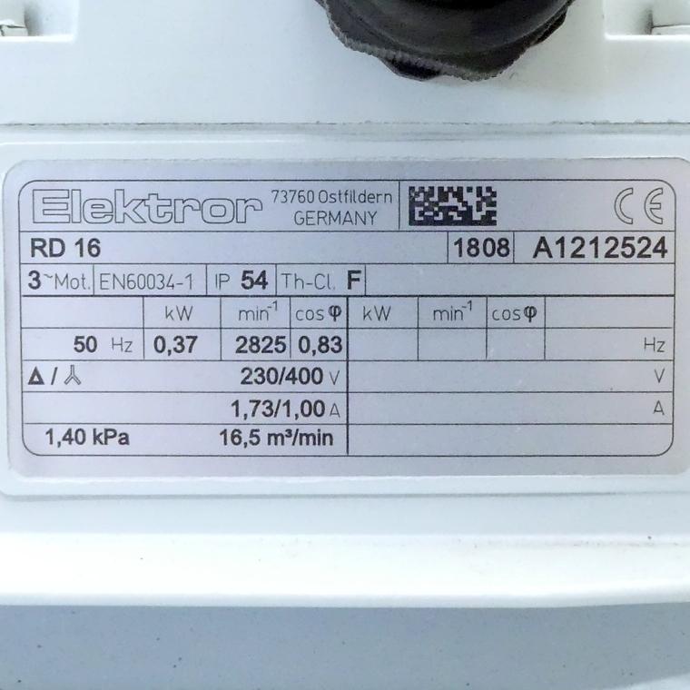 Produktfoto 2 von ELEKTROR Radial-Mitteldruckventilatoren RD 16