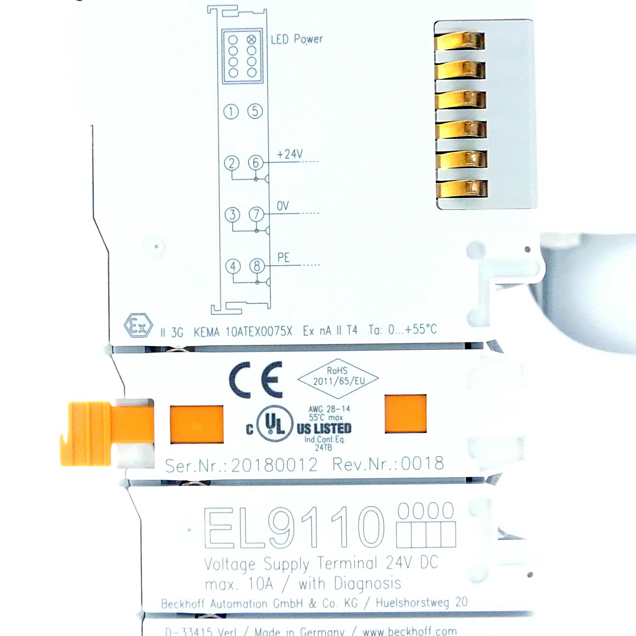 Produktfoto 2 von BECKHOFF Einspeiseklemme