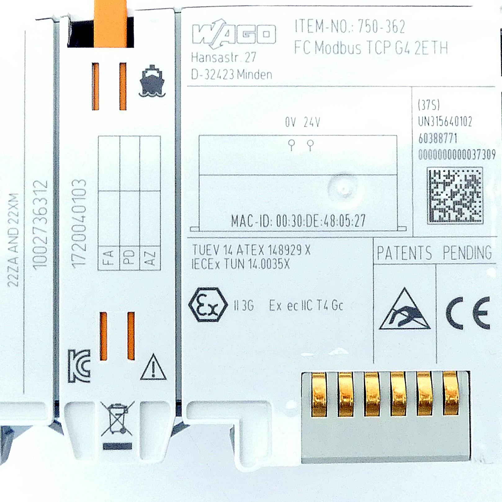 Produktfoto 2 von WAGO Feldbuskoppler Modbus