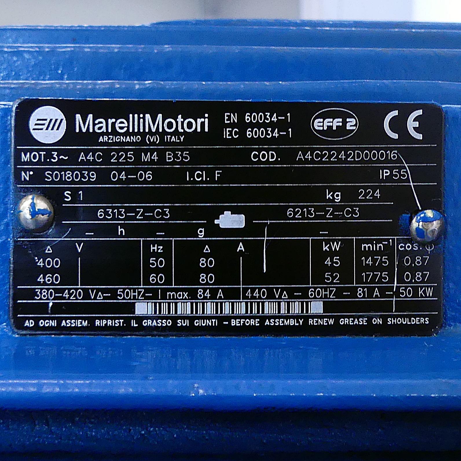 Produktfoto 2 von MARELLIMOTORI Drehstrommotor A4C 225 M4 B35