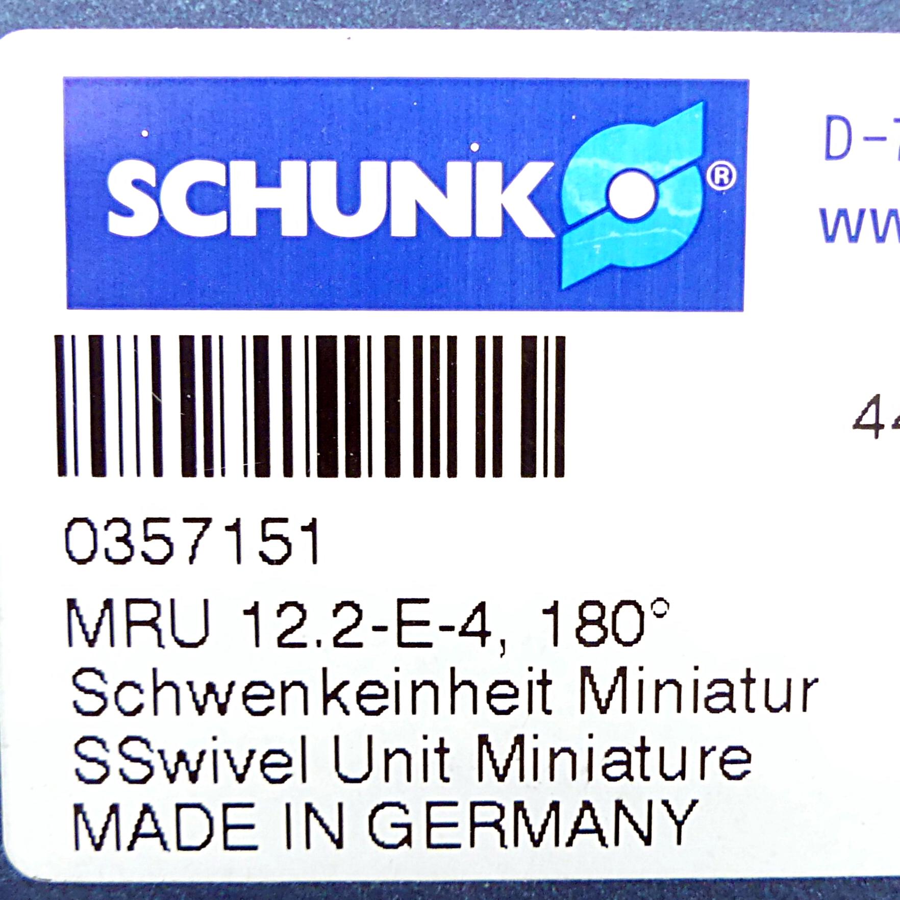 Produktfoto 2 von SCHUNK Schwenkeinheit Miniatur MRU 12.2-E-4