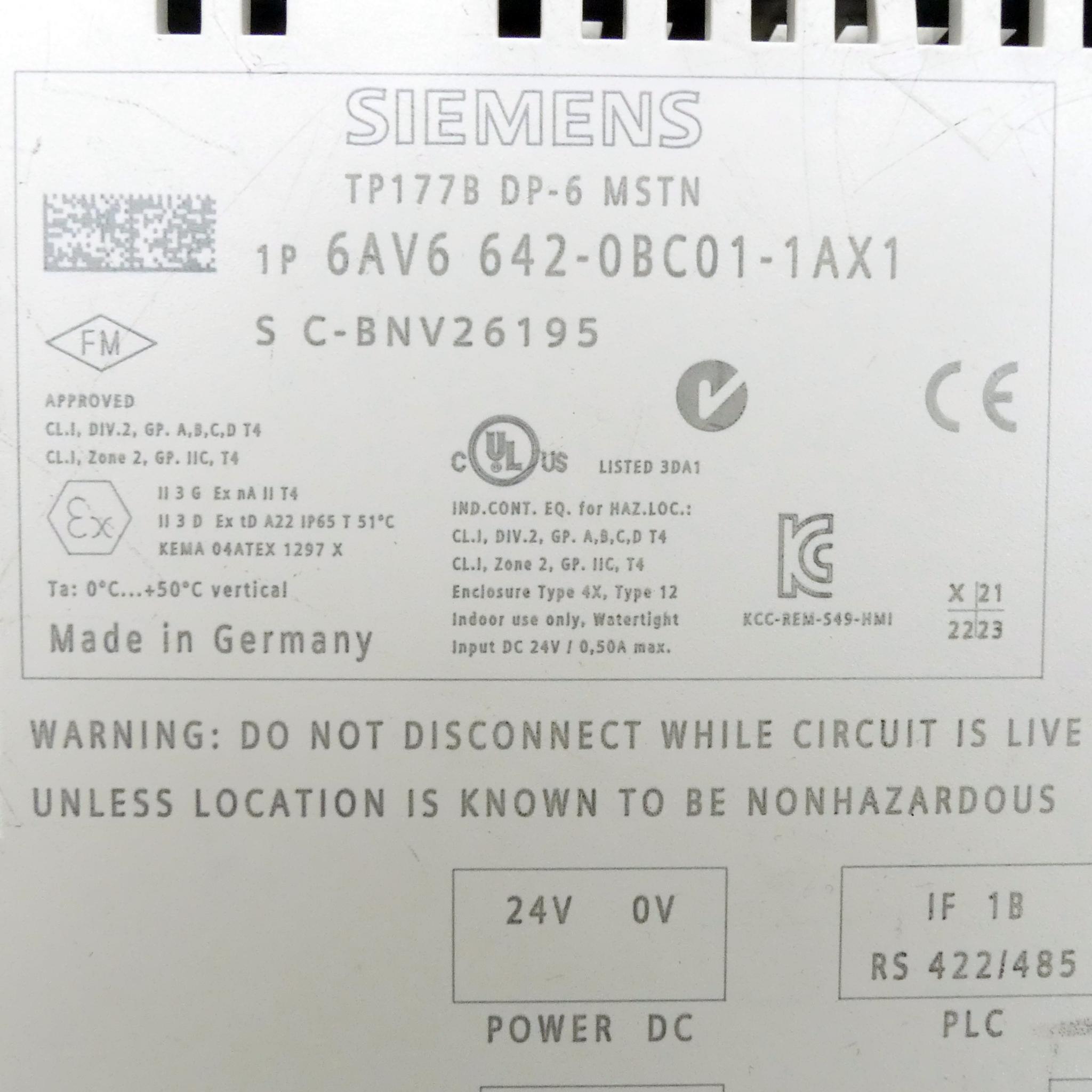 Produktfoto 2 von SIEMENS Simatic Panel TP177B DP-6 MSTN