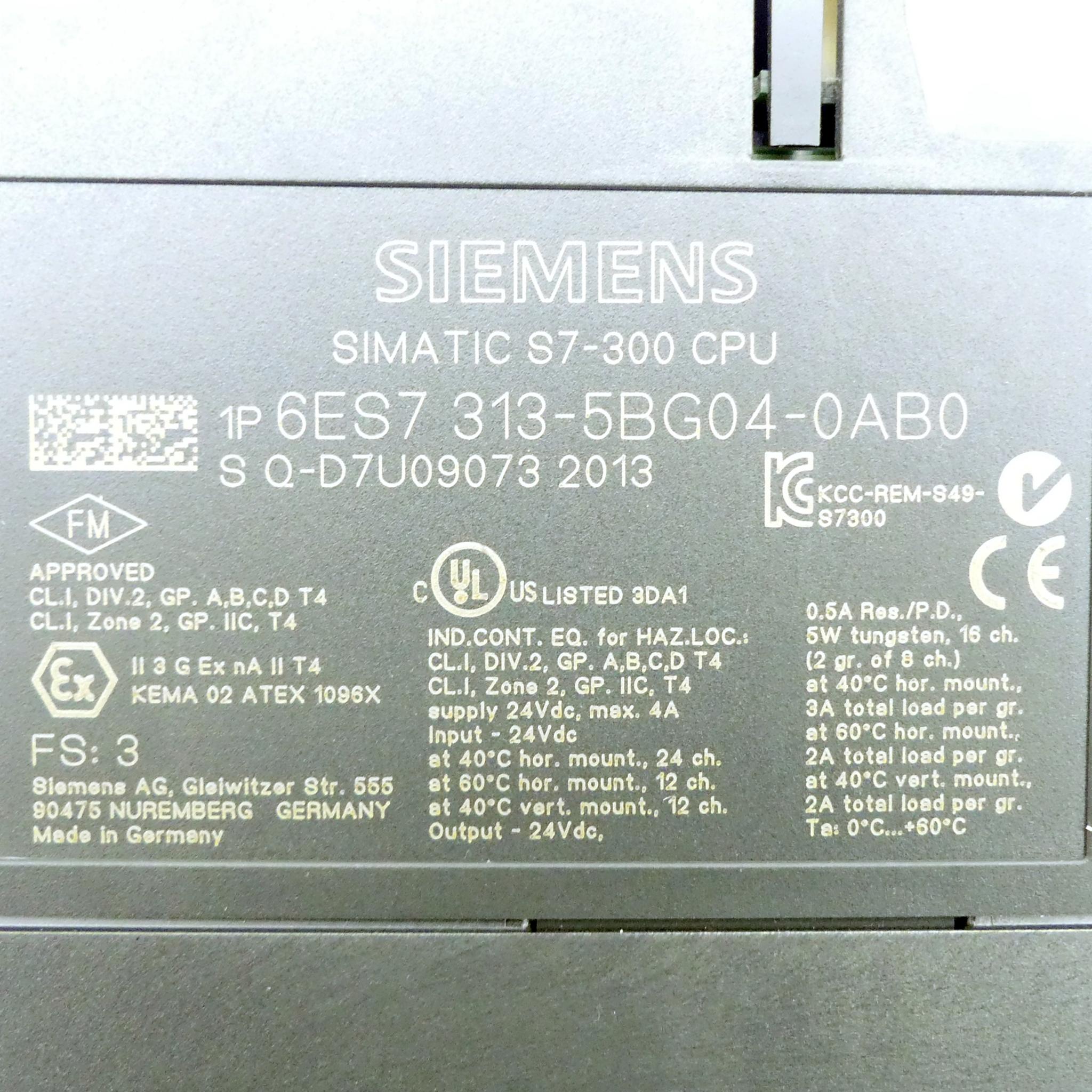 Produktfoto 2 von SIEMENS Simatic S7-313C SF CPU