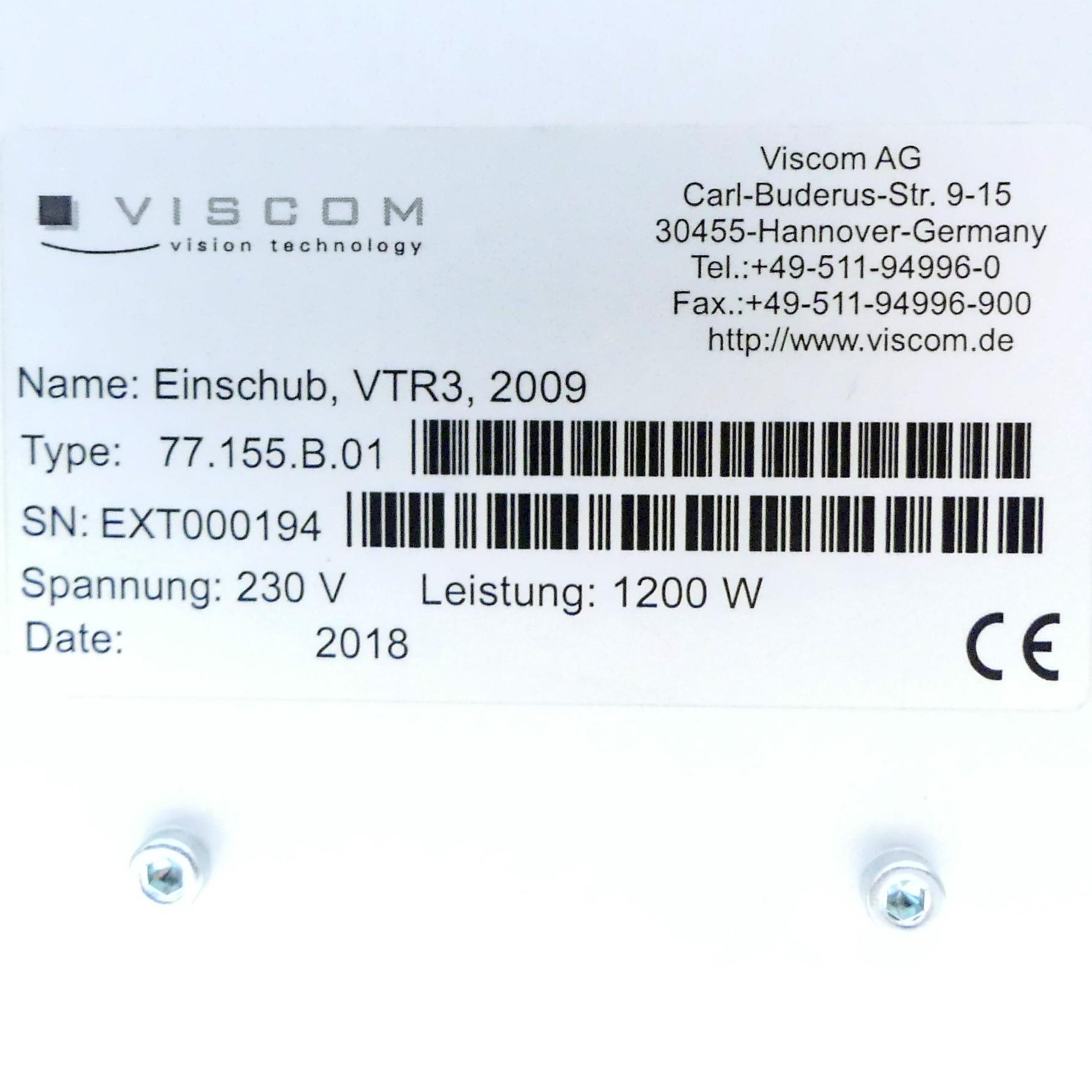 Produktfoto 2 von VISCOM Einschubgehäuse VTR3