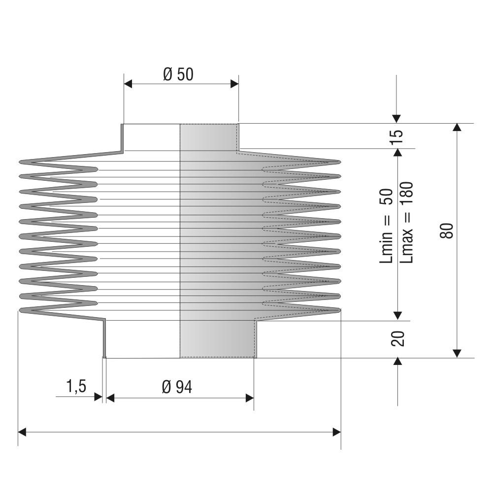 Produktfoto 2 von Faltenbalg F-4037-NBR