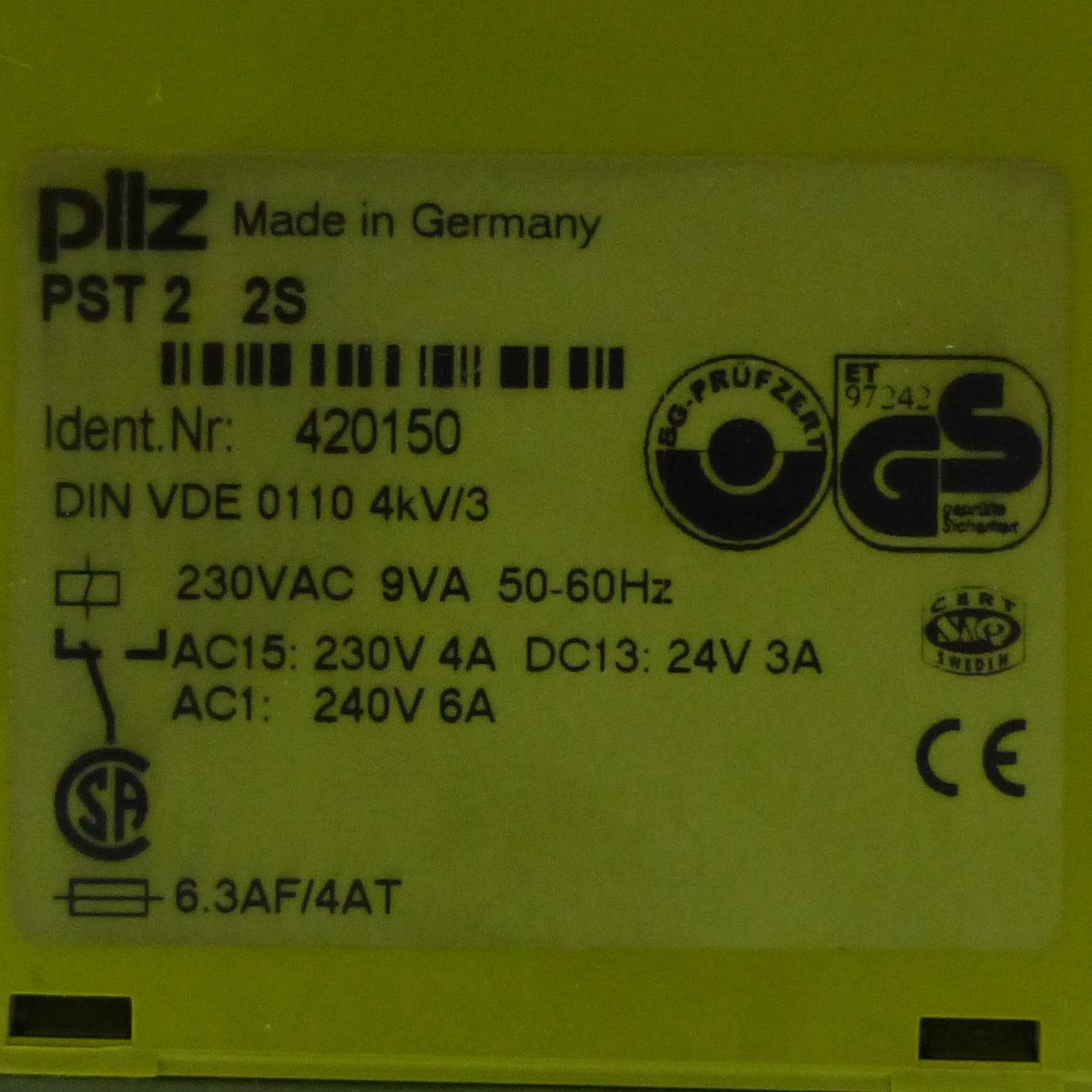 Produktfoto 2 von PILZ Sicherheitsrelais PST 2 2S