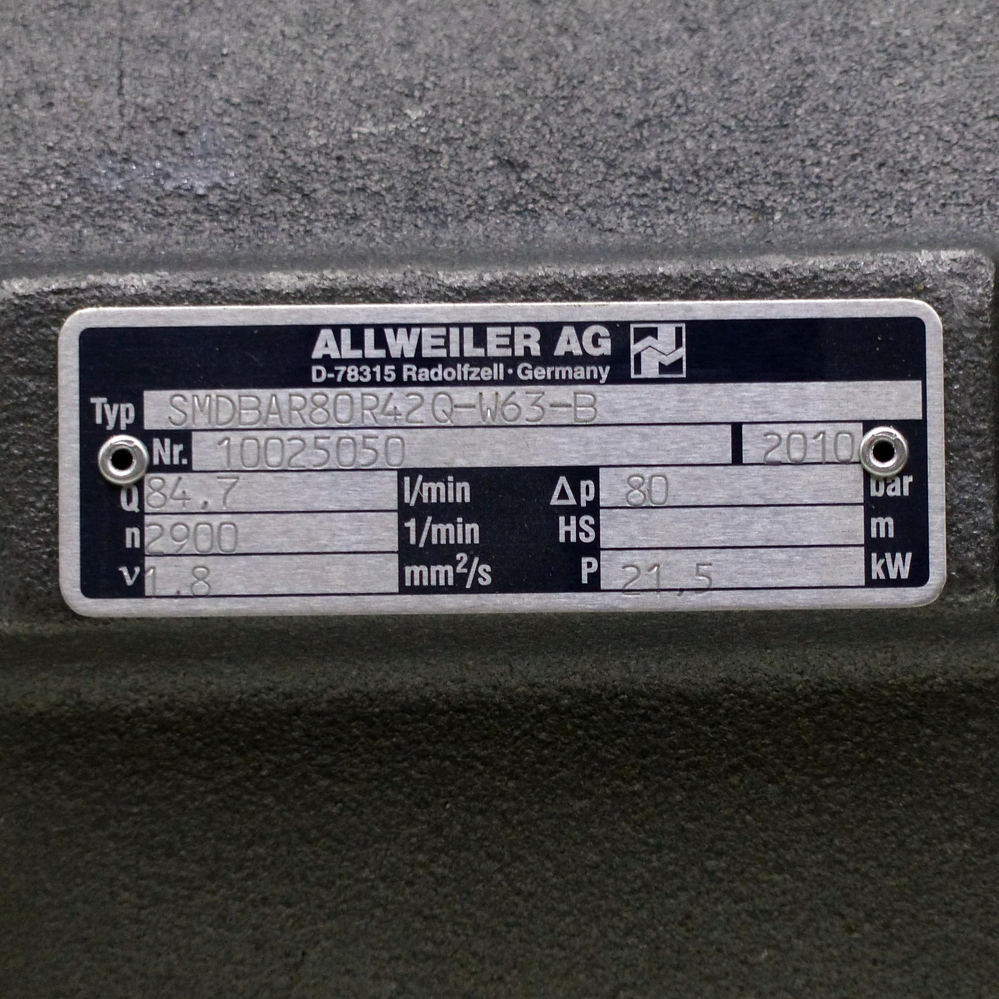 Produktfoto 2 von ALLWEILER AG Schraubspindelpumpe