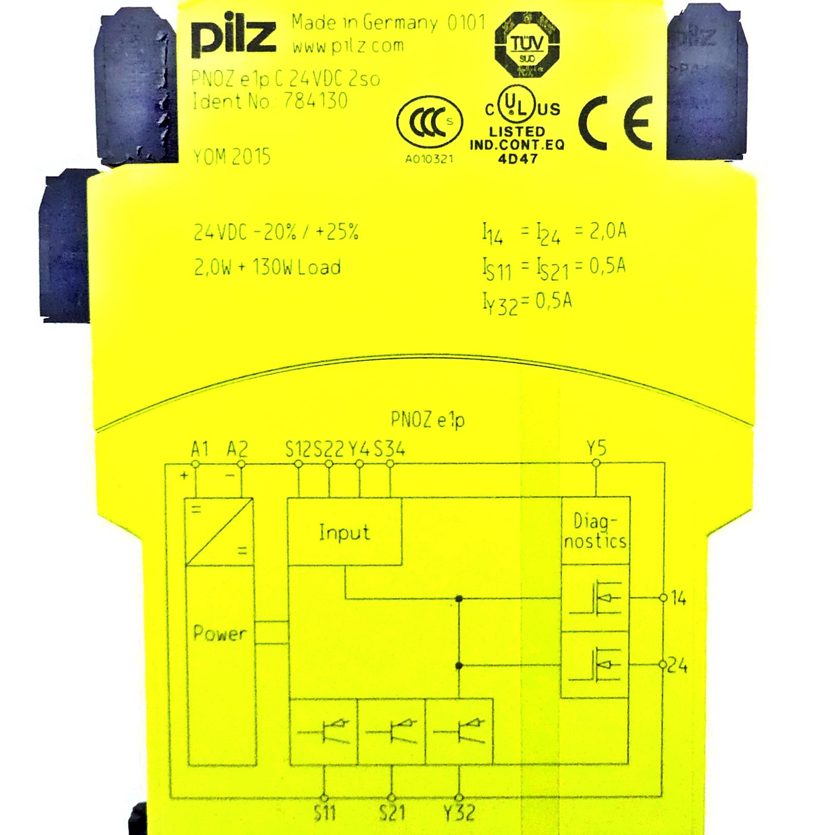 Produktfoto 2 von PILZ Sicherheitsschaltgerät PNOZ e1p C 24VDC 2so