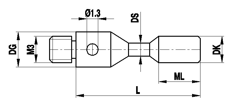 M3 Ø1,5 mm Zylinder, Hartmetall, L 11 mm, ML 1,5 mm, für Zeiss Anwendungen