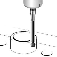 Produktfoto 1 von Taststift M3; Siliciumnitridkugel=2mm; Länge=41mm; eff. Messlänge=33.5mm; Schaft Hartmetall 1.5mm;