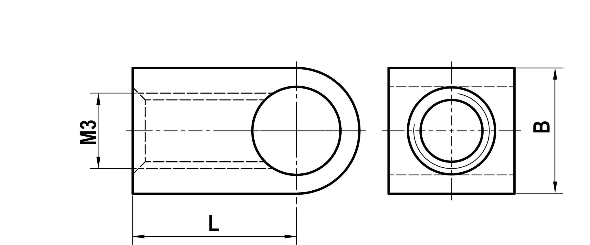 M3 Titanwürfel XXT 90°, einfach, L 6,5 mm, für Zeiss Anwendungen