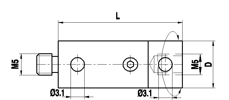 M5 Adapter aus Titan, L 30 mm, für Zeiss Anwendungen