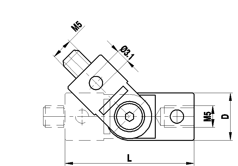 Produktfoto 2 von M5 Gelenk, Titan, Schwenkbereich 180°, 11,2 g, für Zeiss Anwendungen