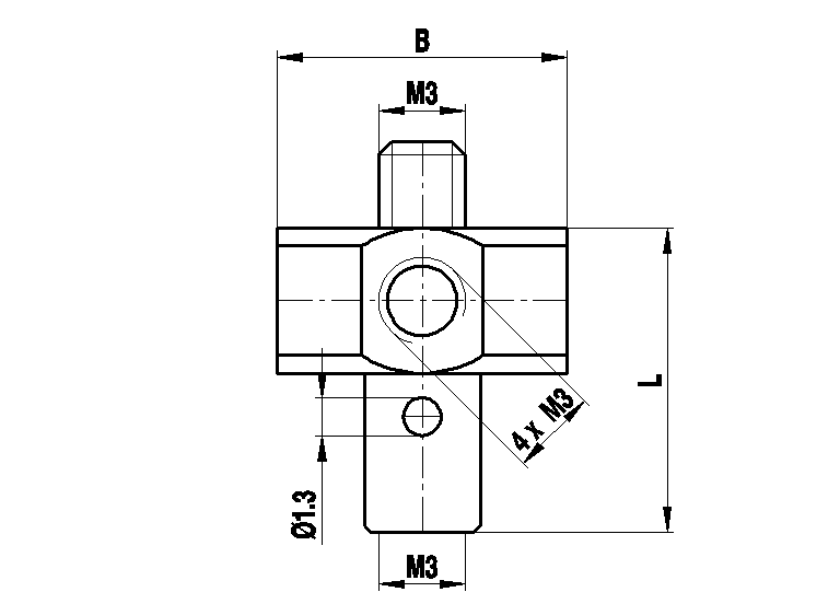 M3 rostfreier Stahl, 5-Wege Tastereinsatzhalter, drehbar, L 11,5 mm, für Zeiss Anwendungen