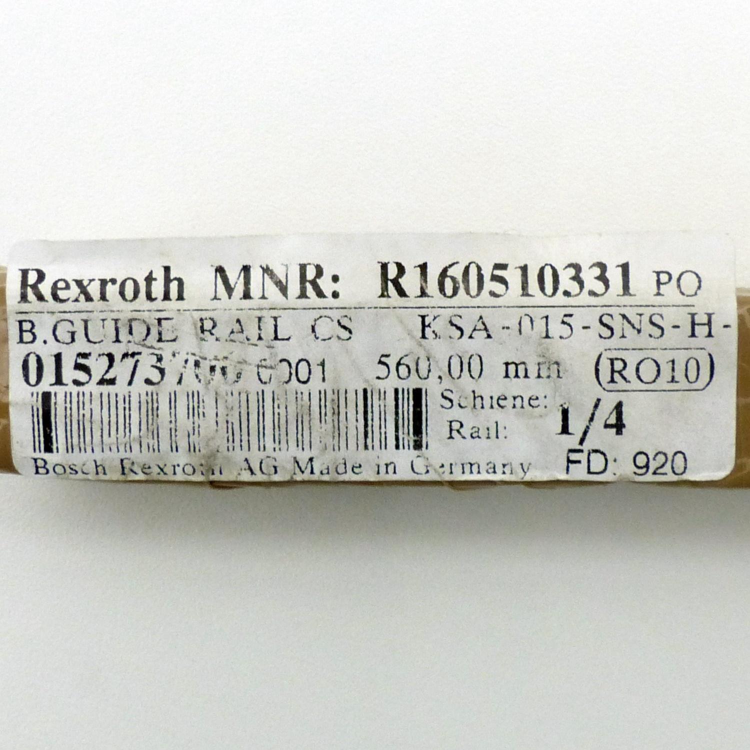 Produktfoto 2 von REXROTH Lineare Führungsschiene 560 mm Serie R1605