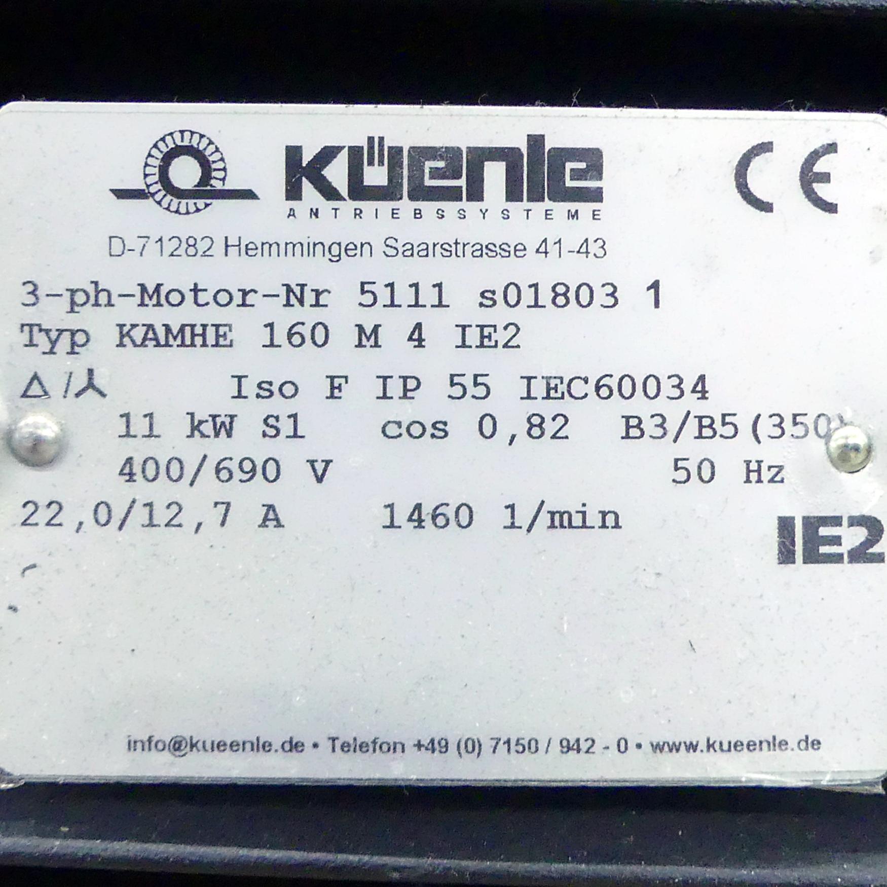 Produktfoto 2 von KüENLE Drehstrommotor KAMHE 160 M 4 IE2