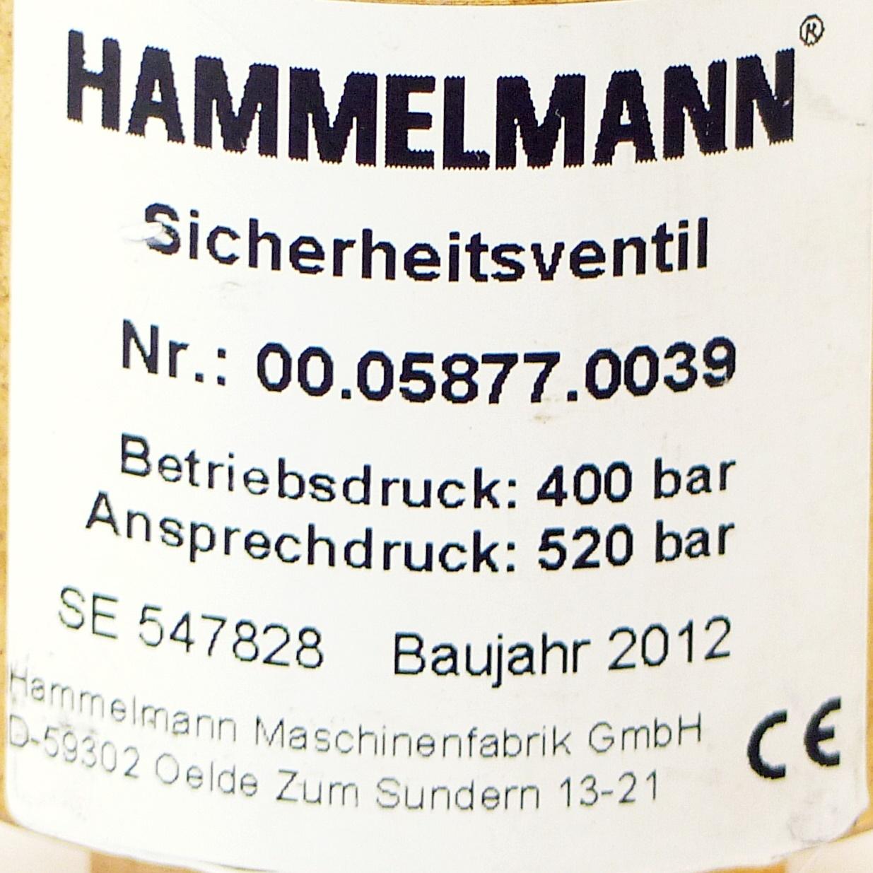 Produktfoto 2 von HAMMELMANN Sicherheitsventil