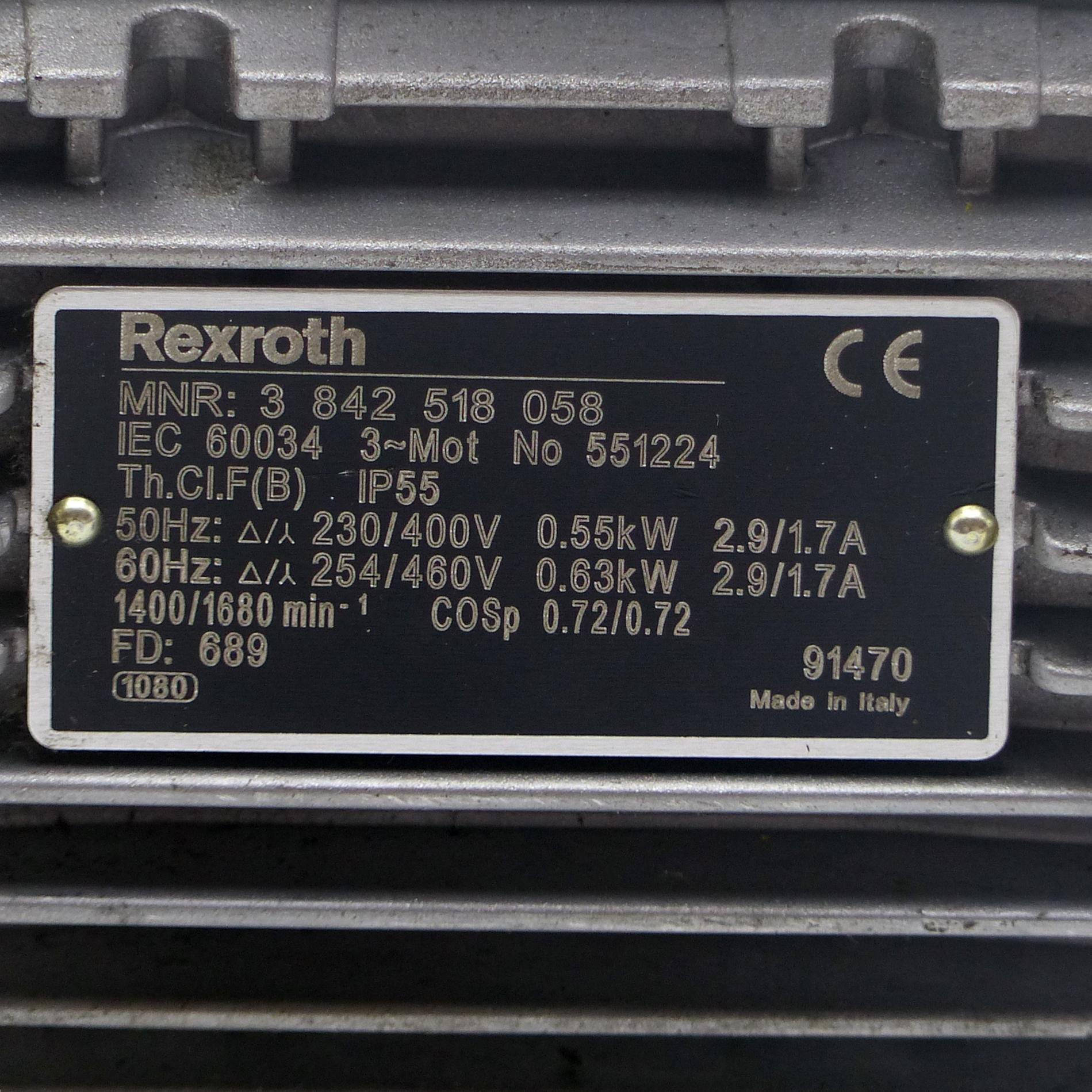 Produktfoto 2 von REXROTH Getriebemotor 3 842 518 058