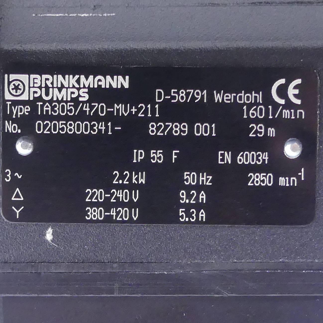 Produktfoto 2 von BRINKMANN PUMPS Tauchpumpe TA305/470-MV+211