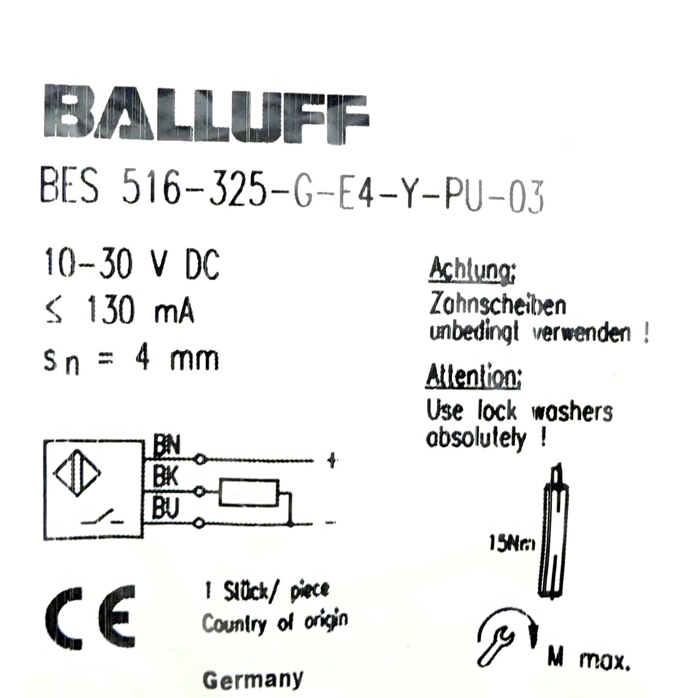 Produktfoto 3 von BALLUFF Näherungsschalter BES 516-325-G-E4-Y-PU-03