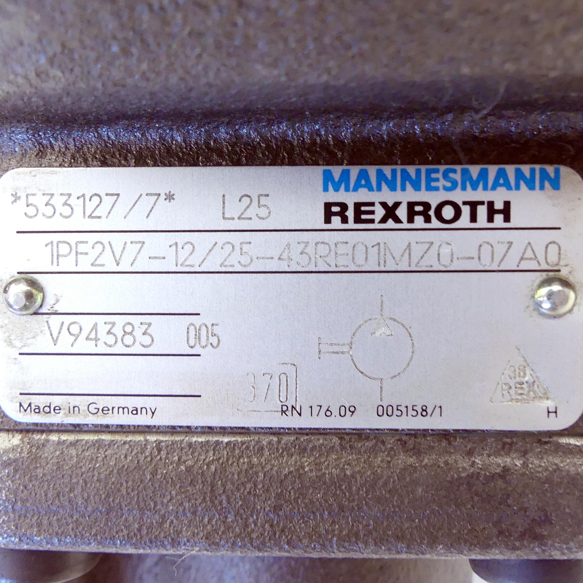 Produktfoto 2 von REXROTH Hydraulikpumpe 1PF2V7-12/25-43RE01MZ0-07A0