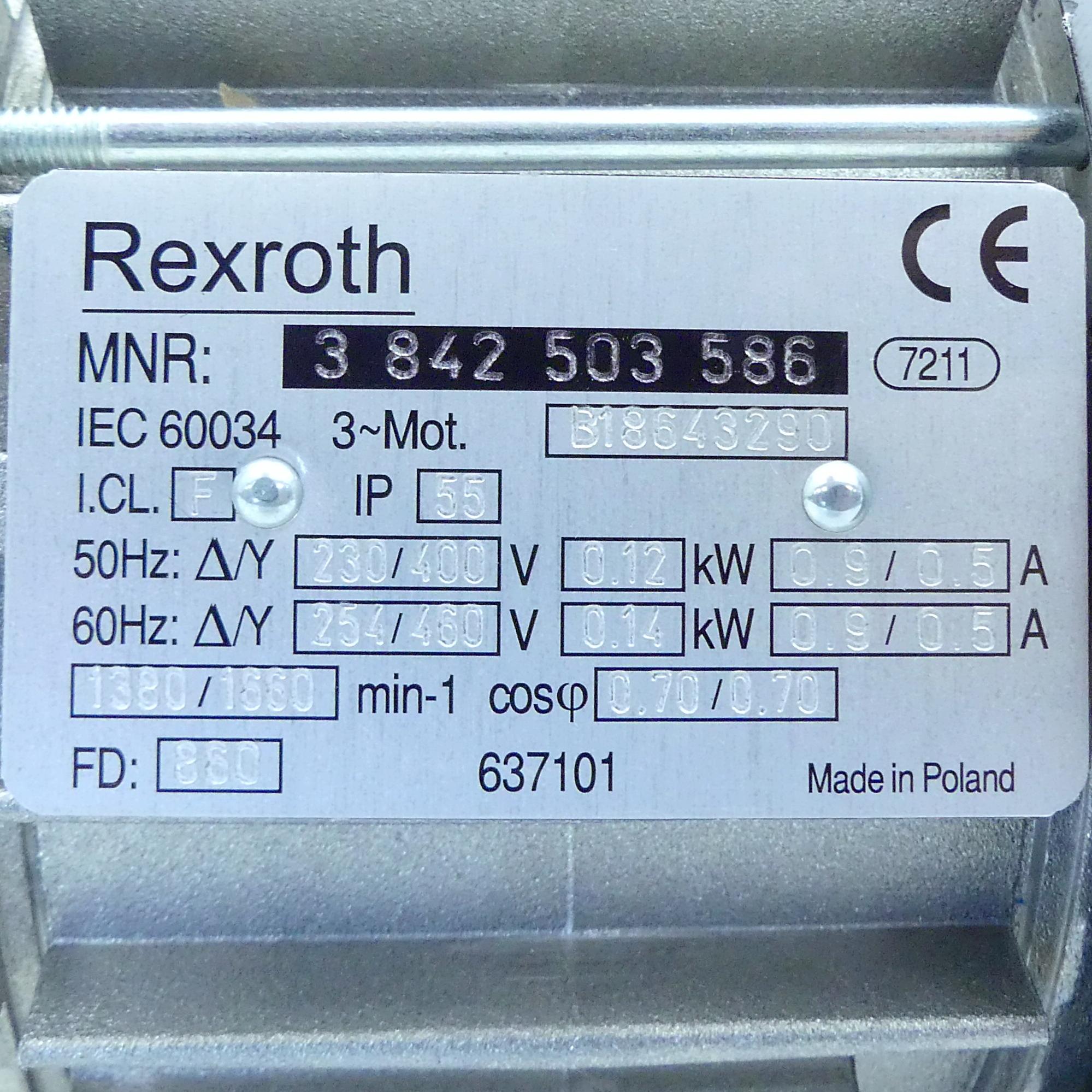 Produktfoto 2 von REXROTH Drehstrommotor 3 842 503 586