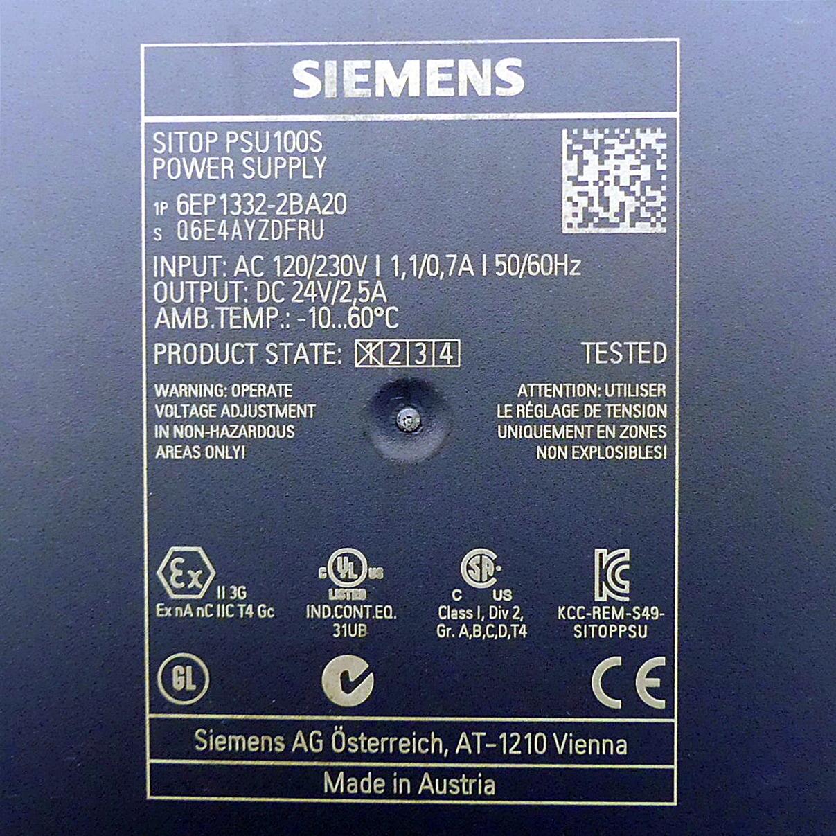 Produktfoto 2 von SIEMENS SITOP PSU100S 6EP1332-2BA20