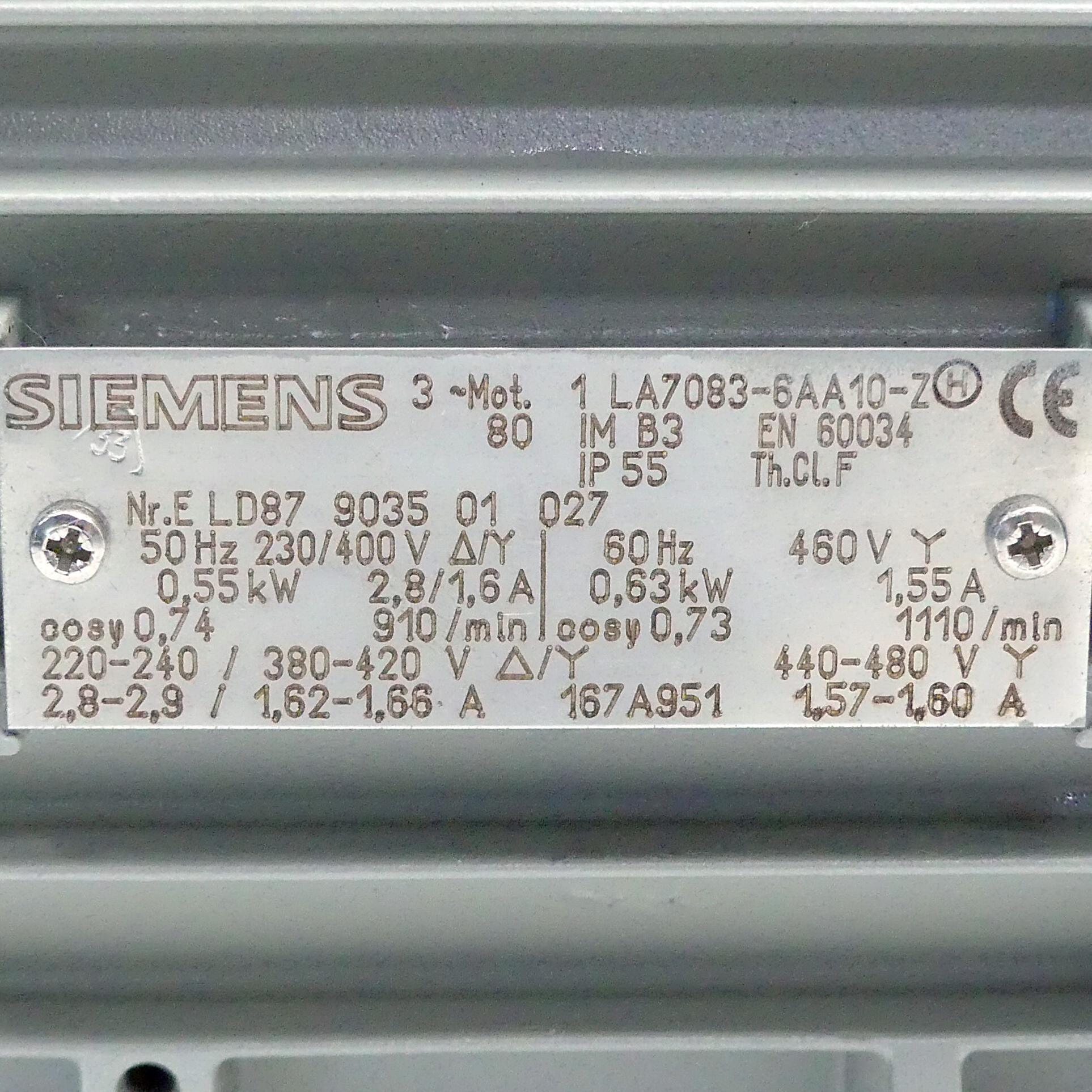 Produktfoto 2 von SIEMENS Drehstrommotor 1 LA7083-6AA10-Z