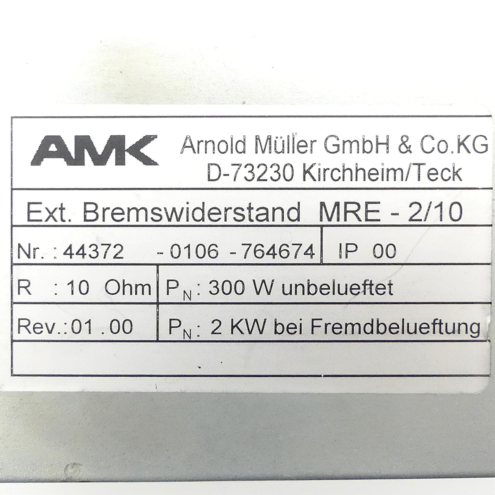 Produktfoto 2 von AMK Bremswiderstand MRE-2/10 (Version 01.00)