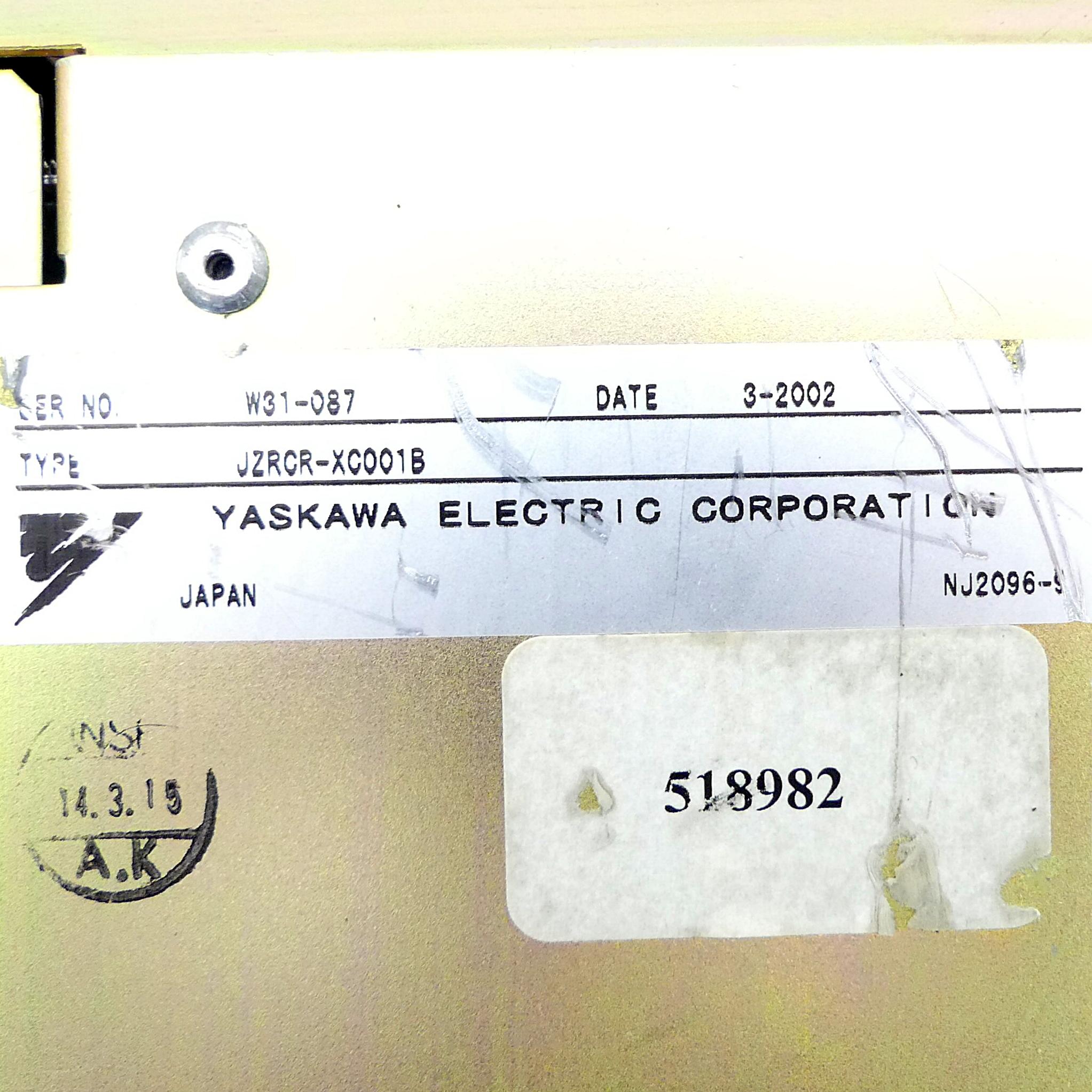 Produktfoto 2 von YASKAWA Servosteuerung JZRCR-XC001B