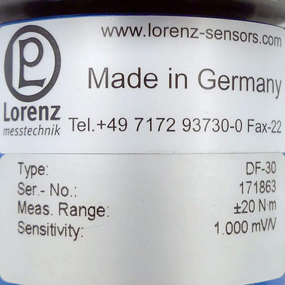 Produktfoto 2 von LORENZ_MESSTECHNIK Drehmomentsensor DF-30