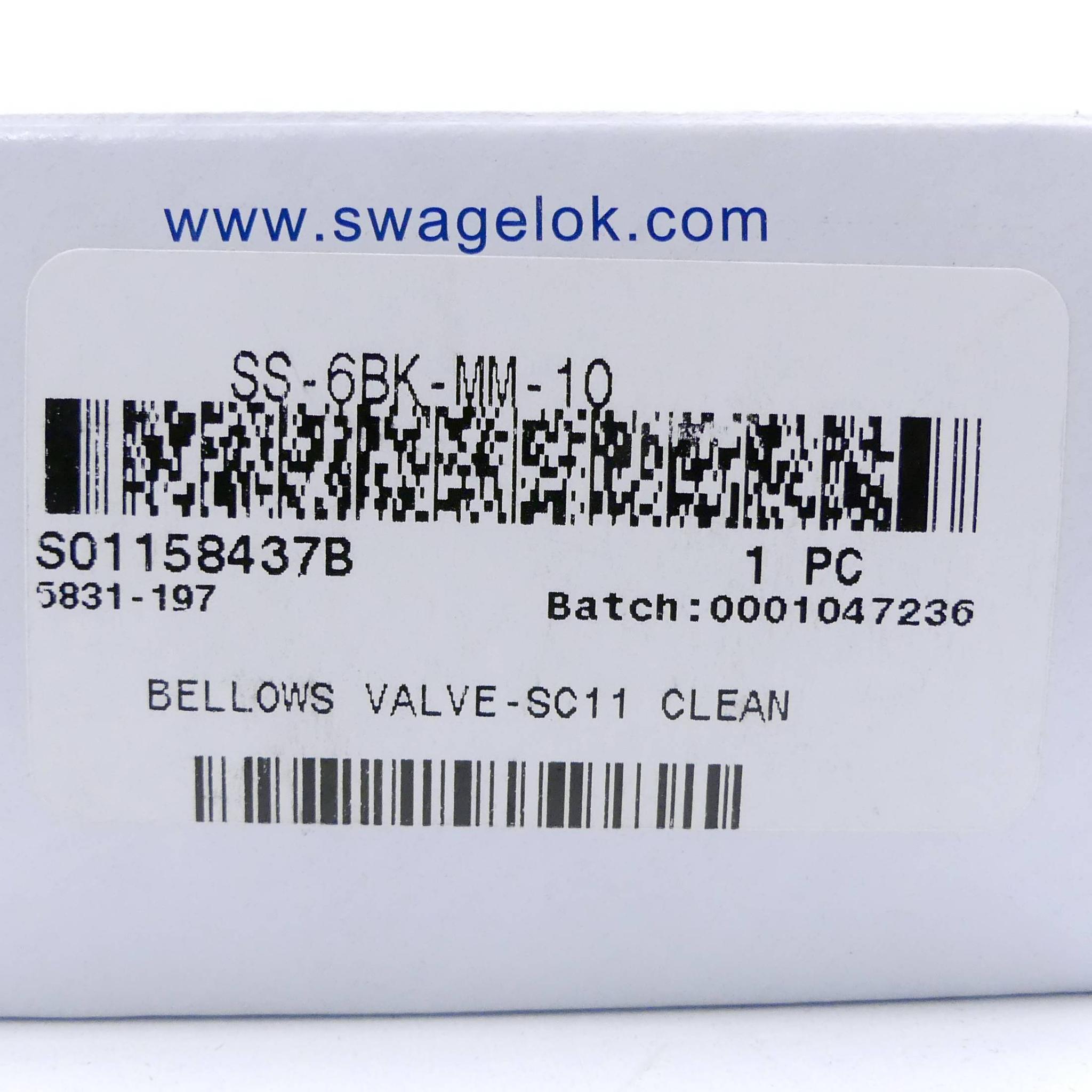 Produktfoto 2 von SWAGELOK Faltenbalgventil_SC11 Clean