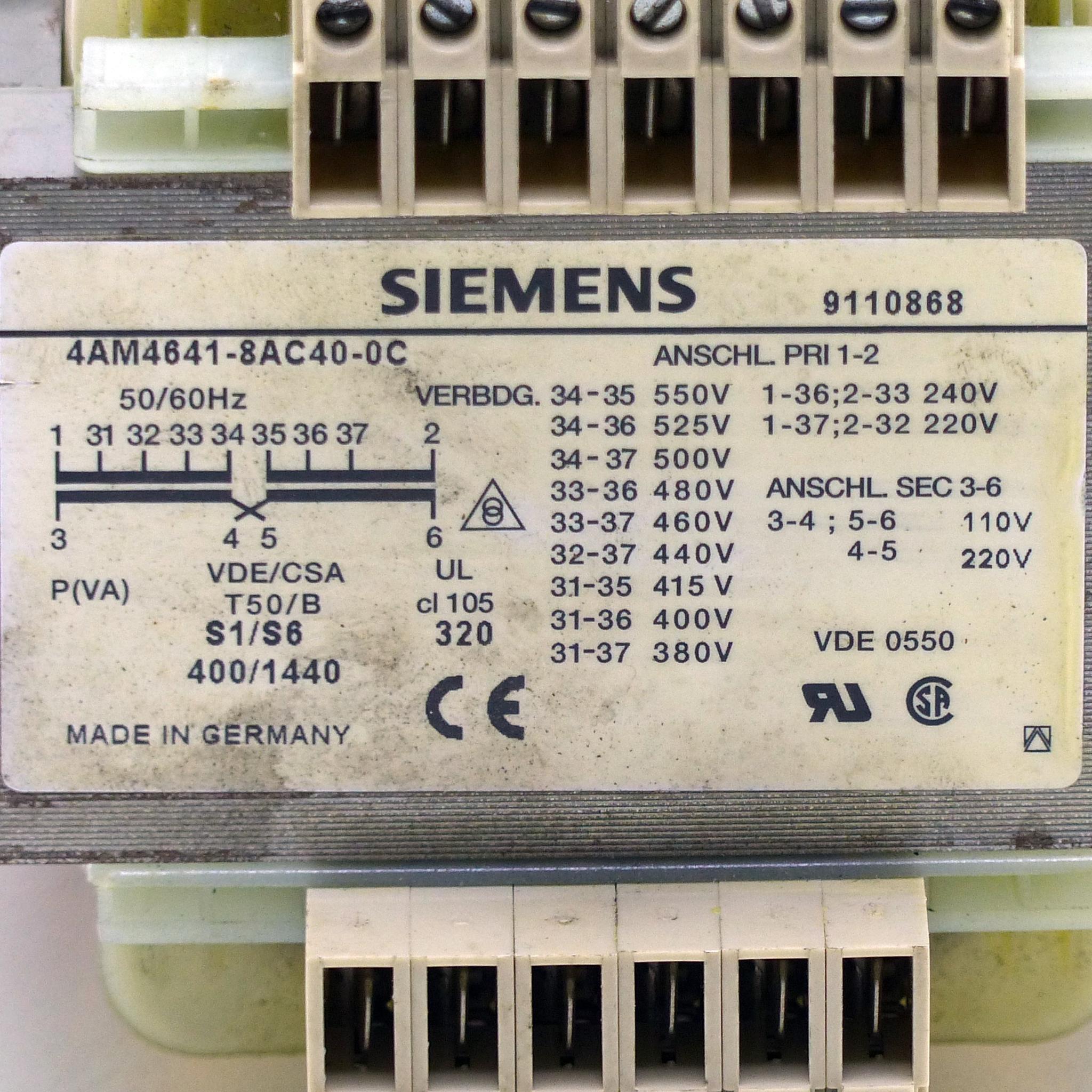 Produktfoto 2 von SIEMENS Steuertransformator