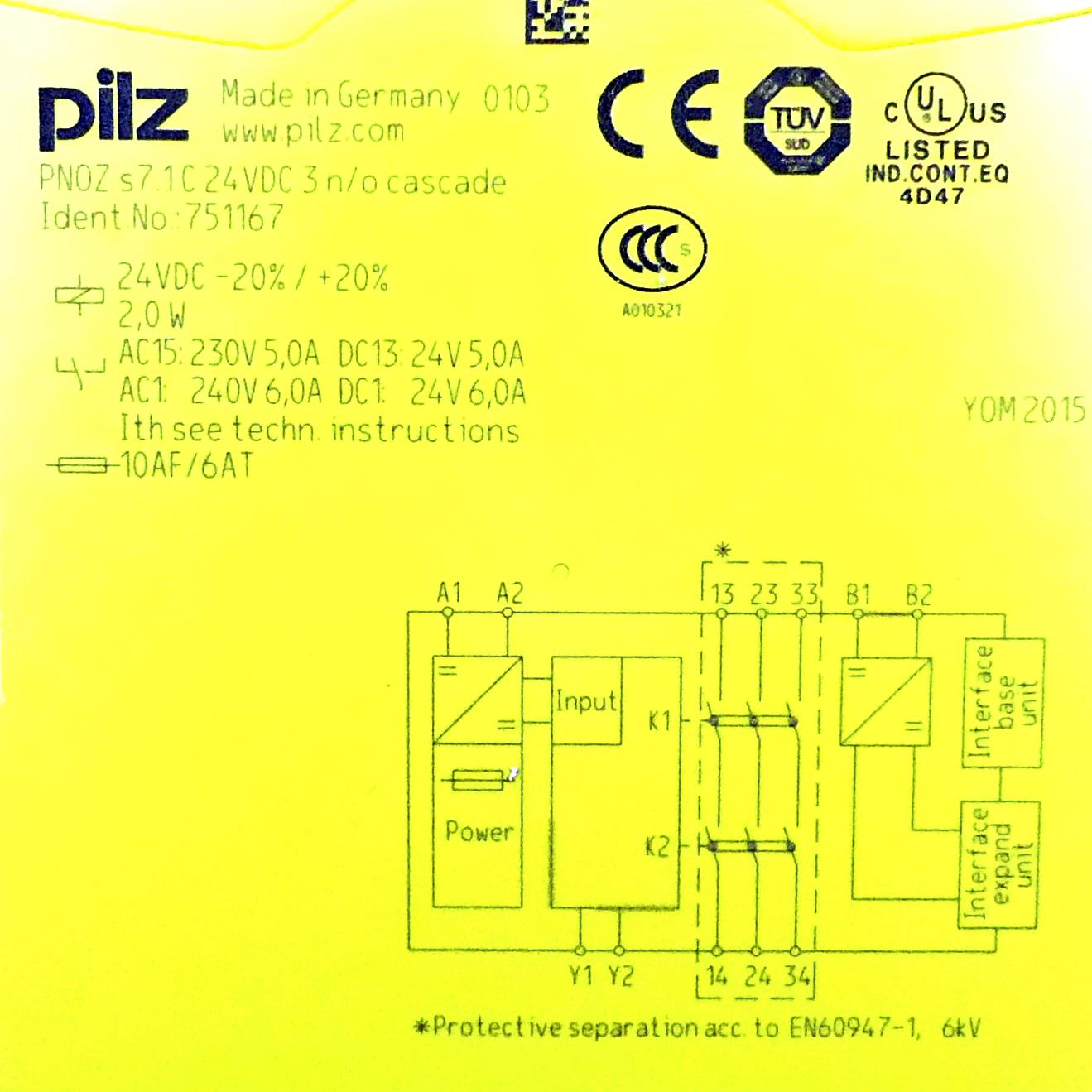 Produktfoto 2 von PILZ Sicherheitsrelais  PNOZ S7.1 C 24VDC 3N/O