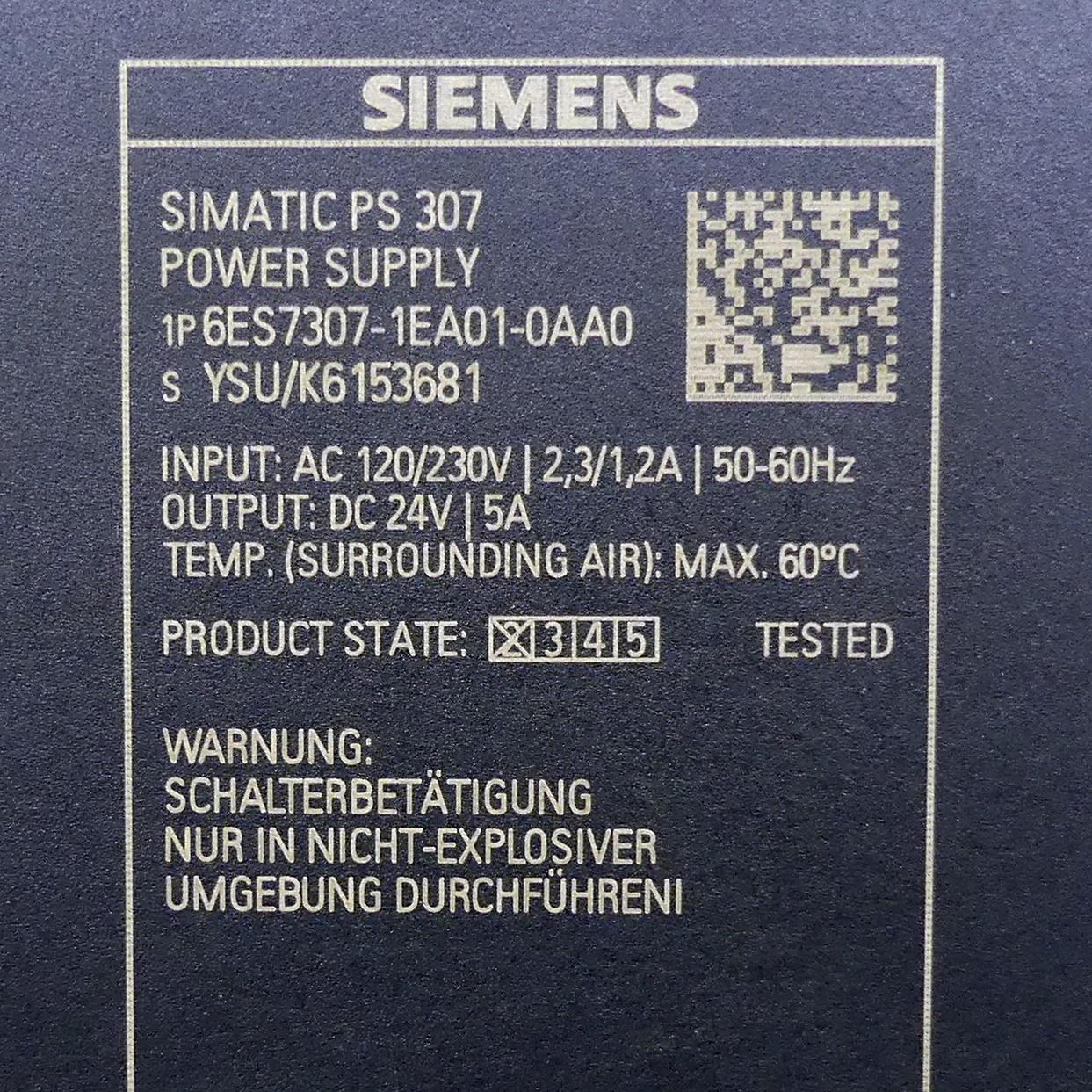 Produktfoto 2 von SIEMENS Netzgerät SIMATIC PS 307