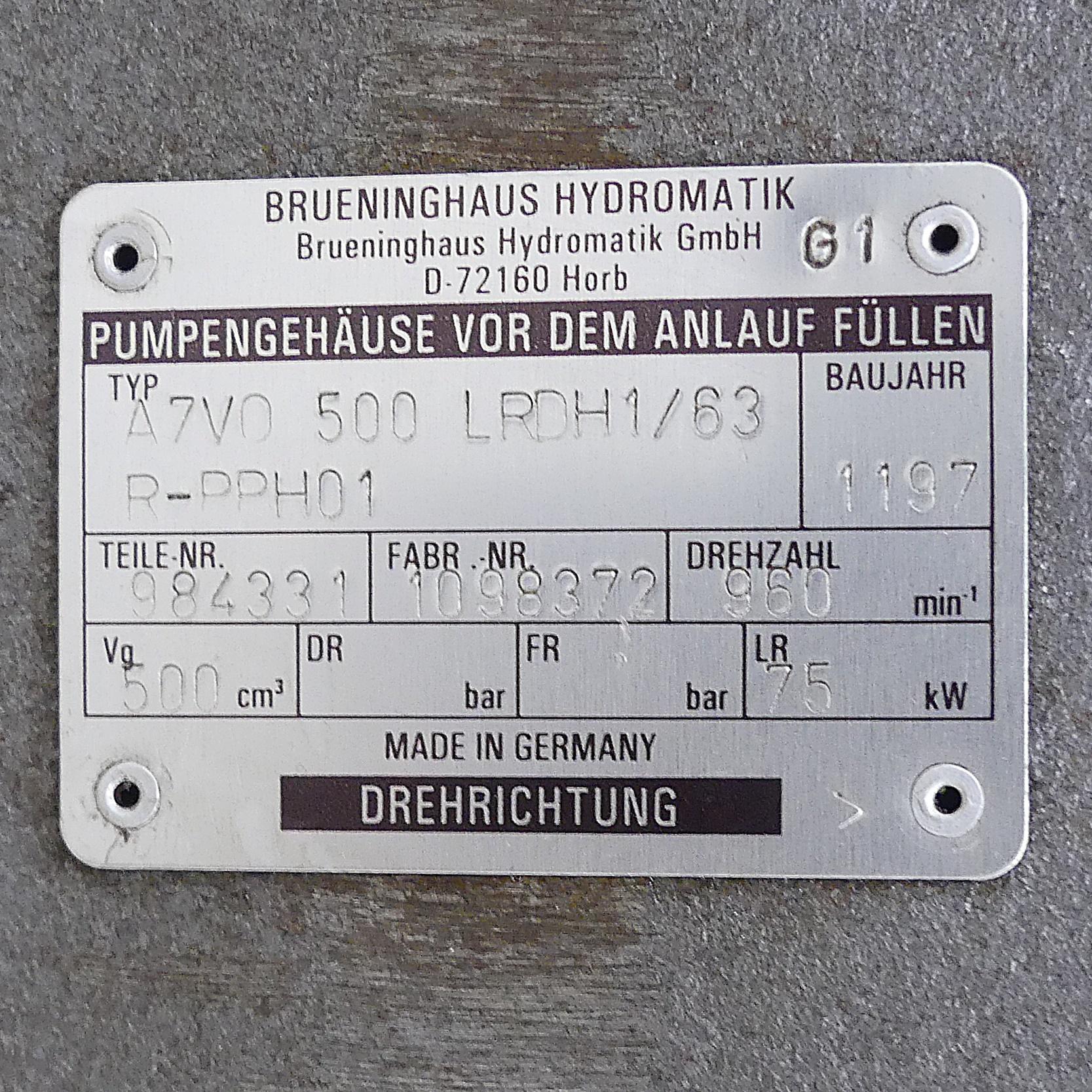 Produktfoto 2 von BRUENINGHAUS HYDROMATIK Axialkolben-Verstellpumpe