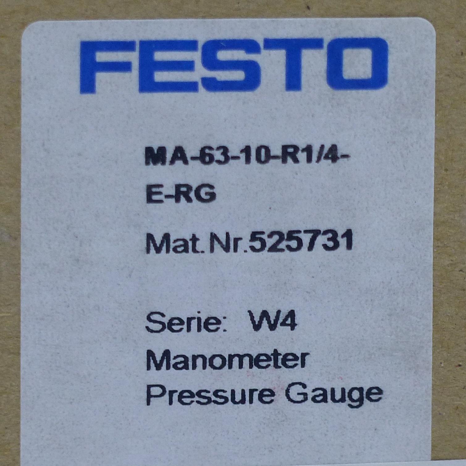 Produktfoto 2 von FESTO Manometer MA-63-10-R1/4-E-RG