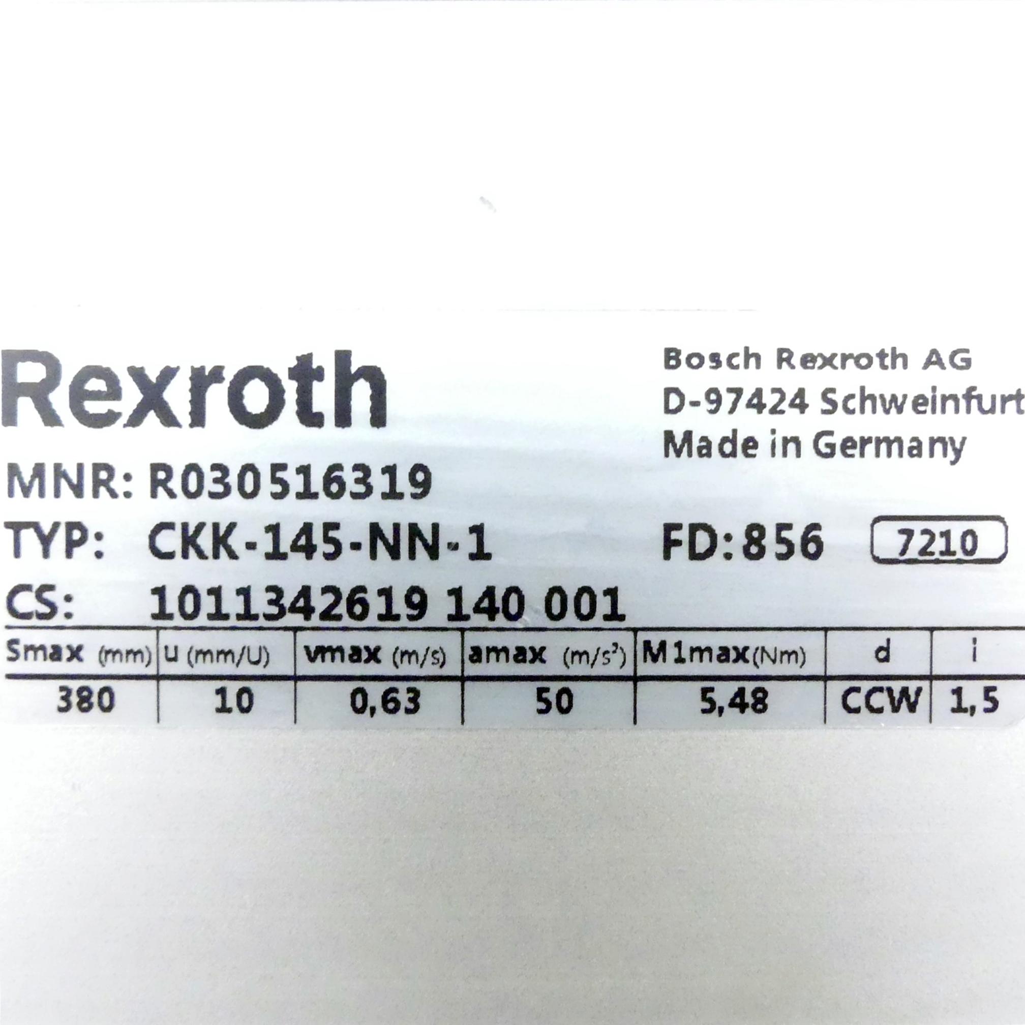 Produktfoto 2 von REXROTH Linearmodul CKK-145-NN-1